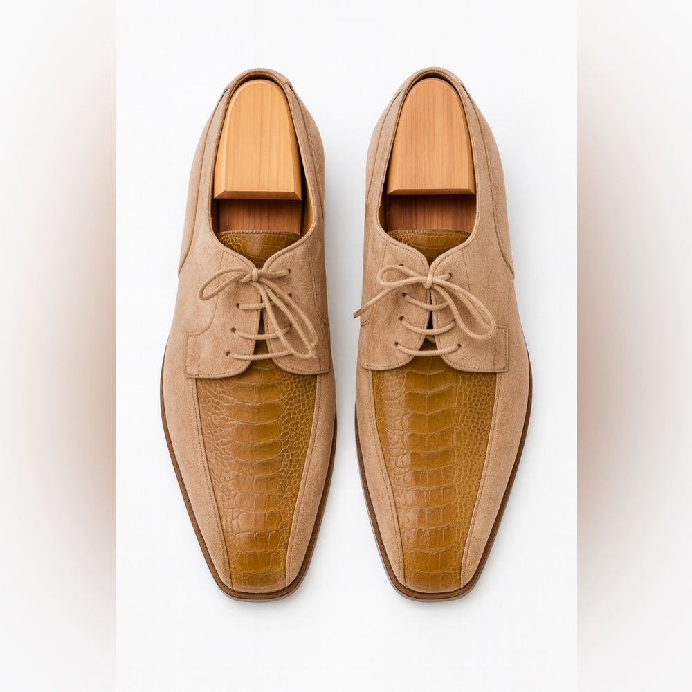 Moreschi Crocodile Leather Oxfords